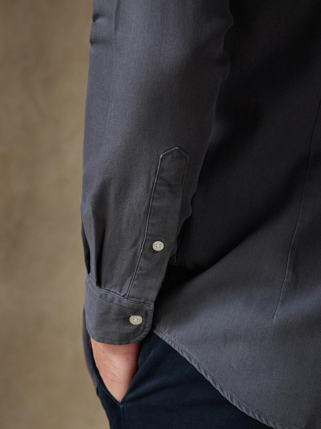 Camicia Oxford lavata Theo carbon