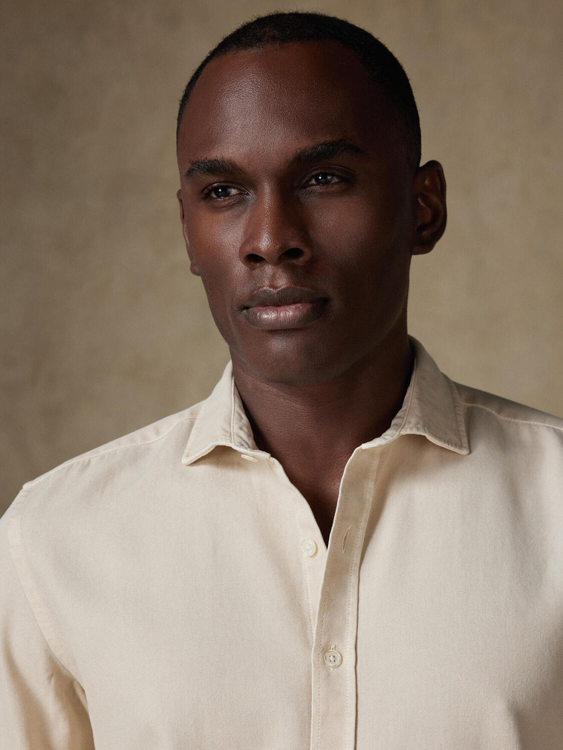 Theo taupe Washed Oxford Hemd