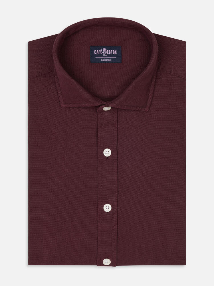 Chemise Theo en oxford lavé prune