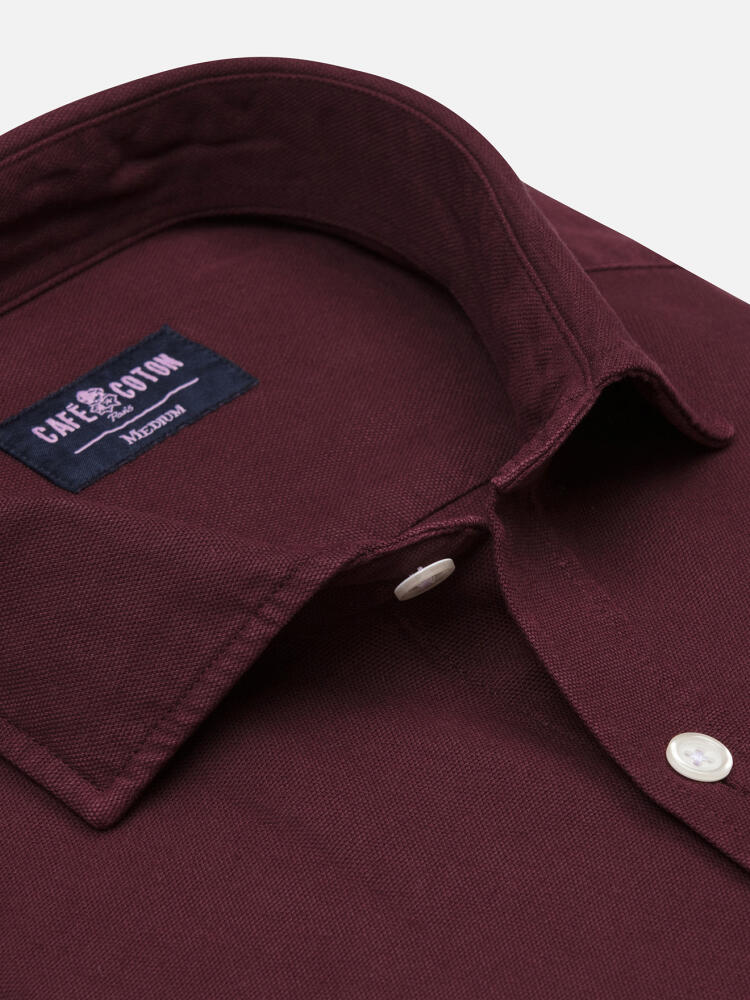 Chemise Theo en oxford lavé prune