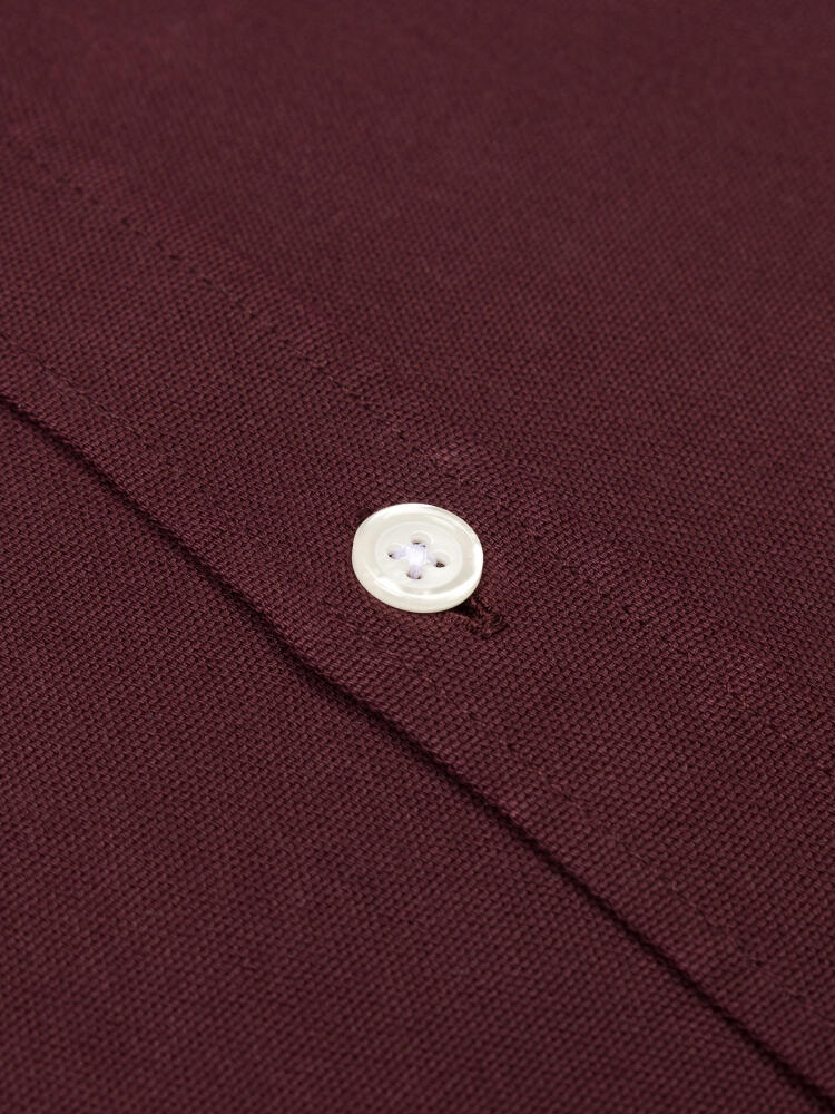 Chemise Theo en oxford lavé prune