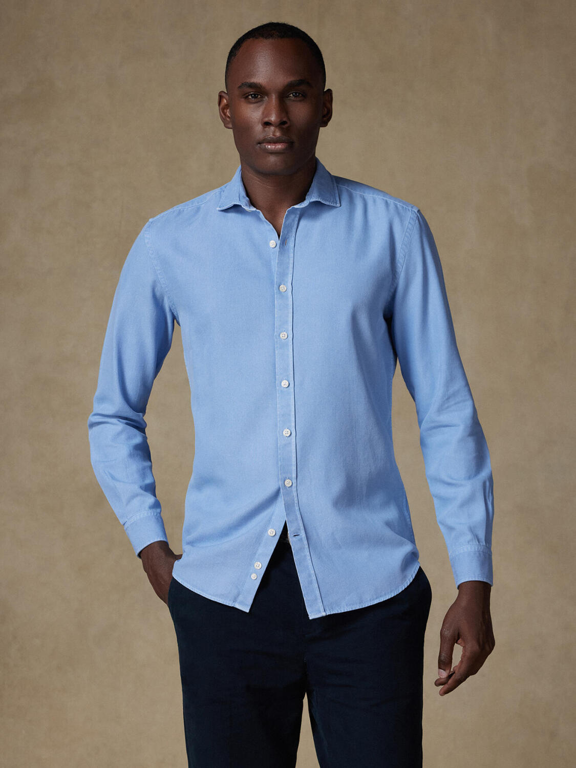 Camicia Oxford lavata Theo Sky Blue