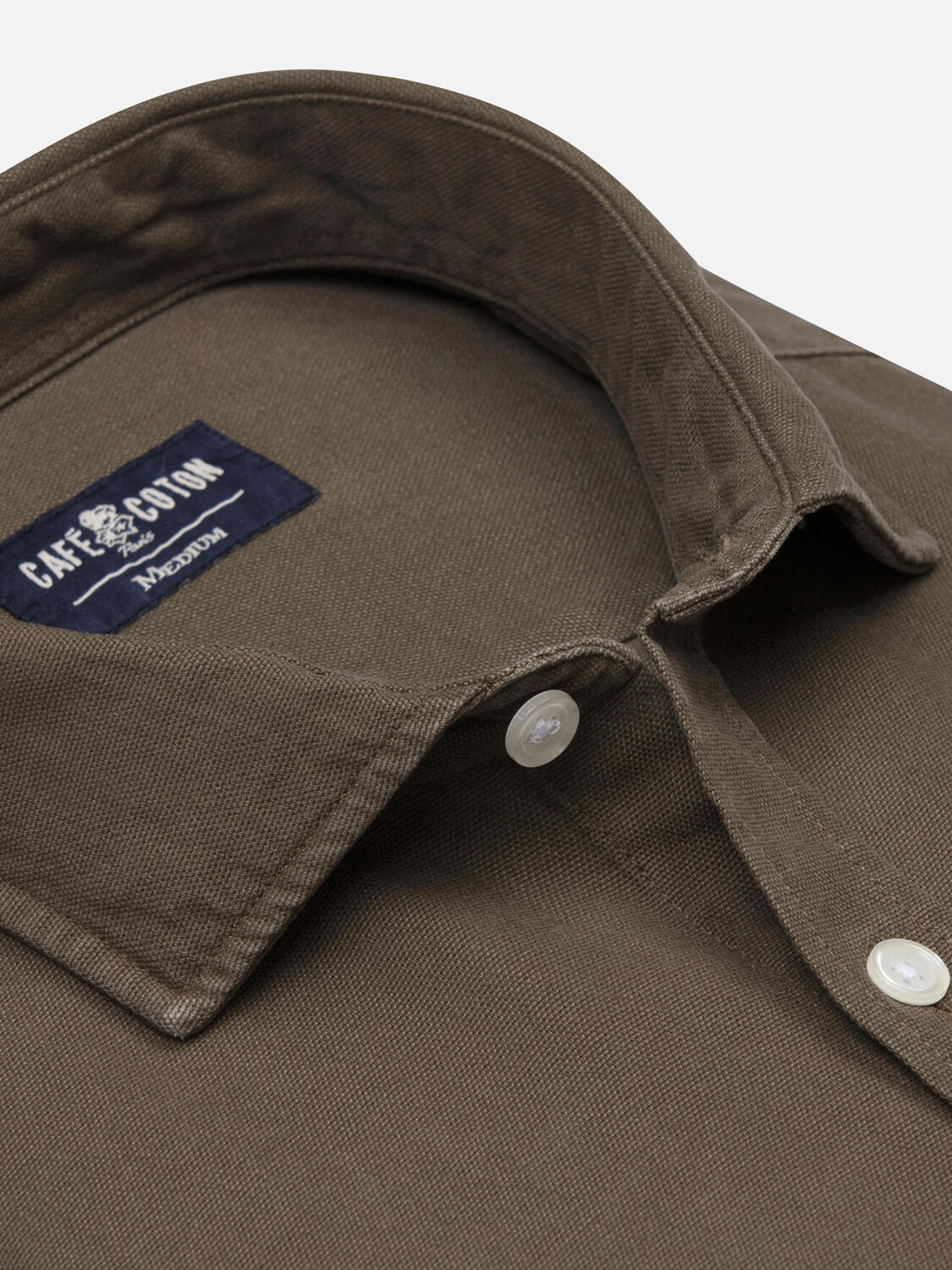 Camicia Oxford lavata Theo kaki