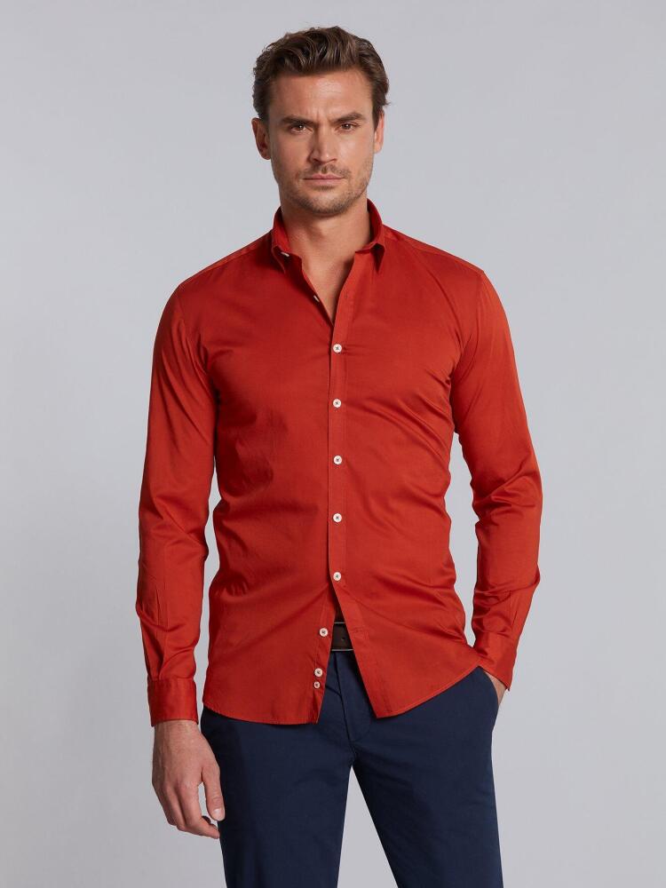 Chemise orange en voile de coton