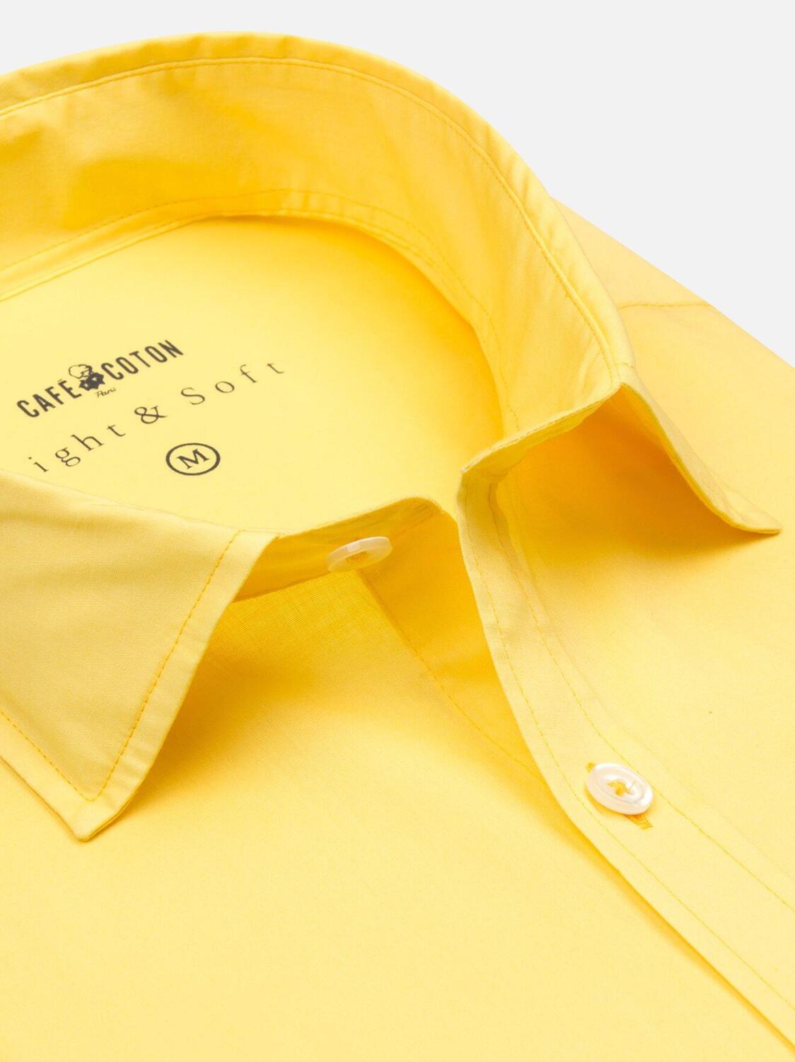 Yellow cotton voile shirt