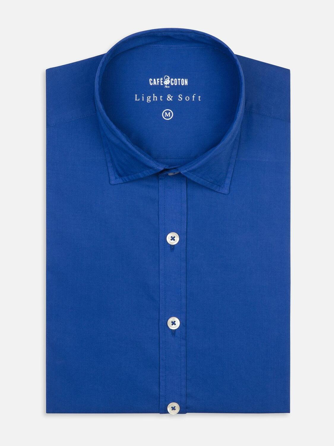 Blue cotton voile shirt