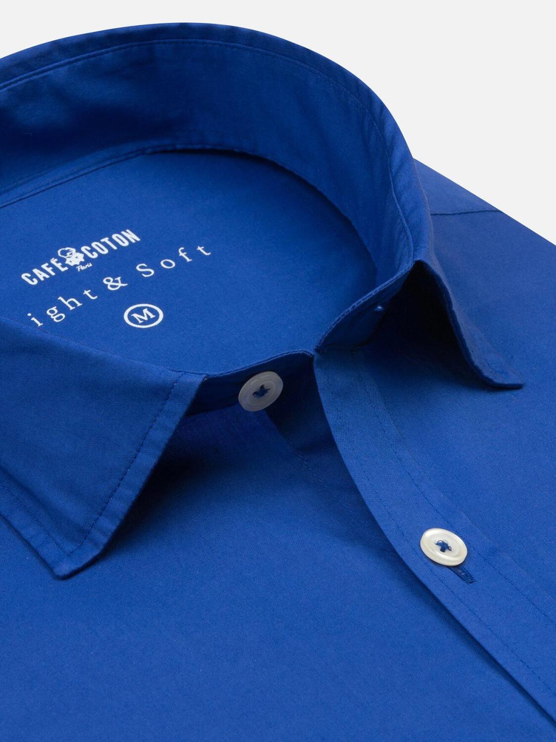 Blue cotton voile shirt