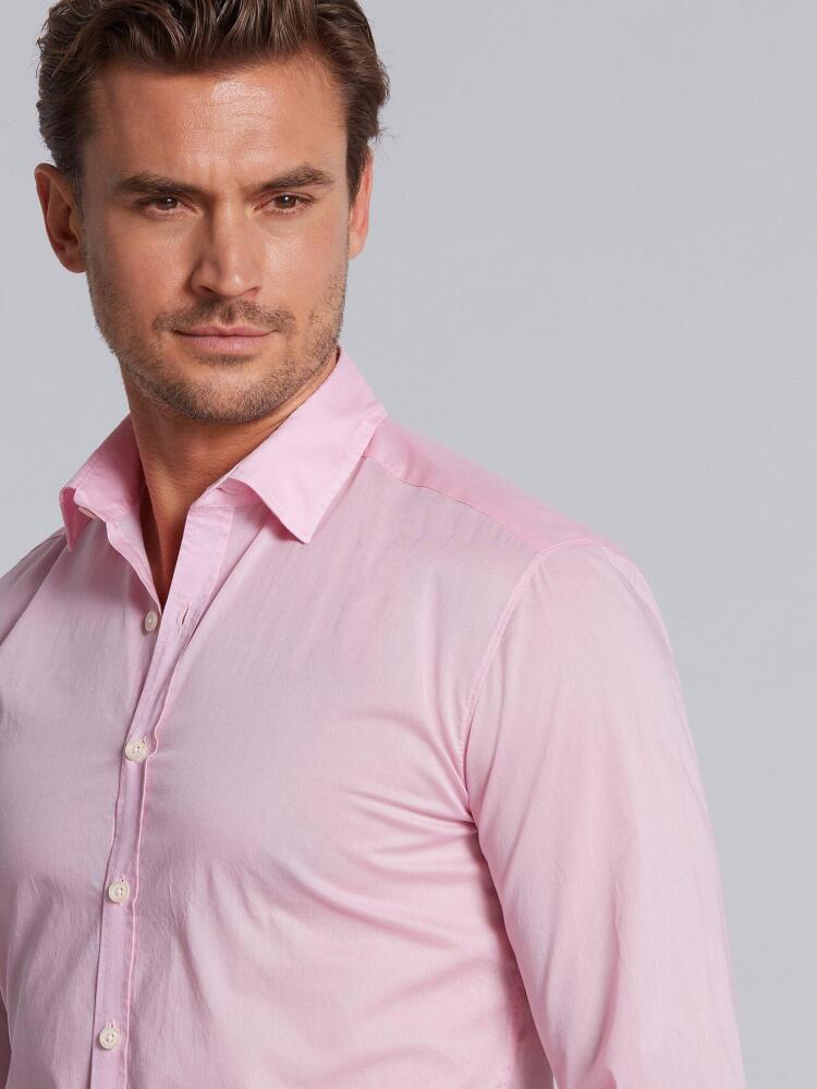 Chemise rose en voile de coton