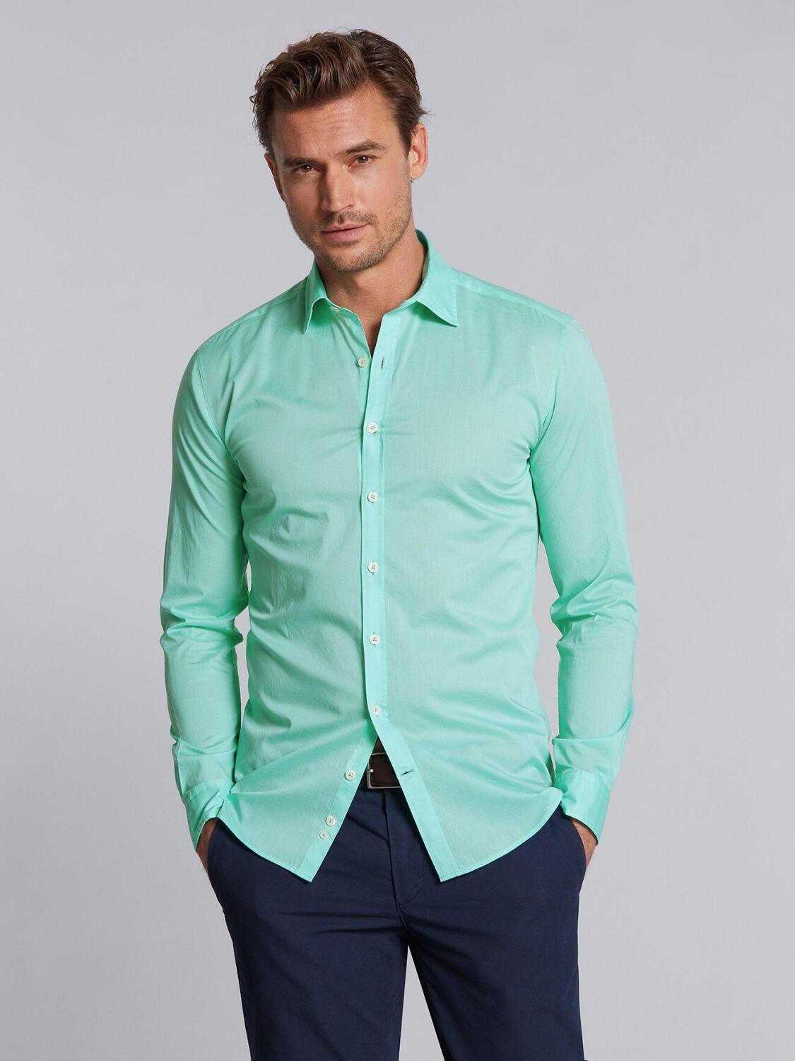 Green cotton voile shirt