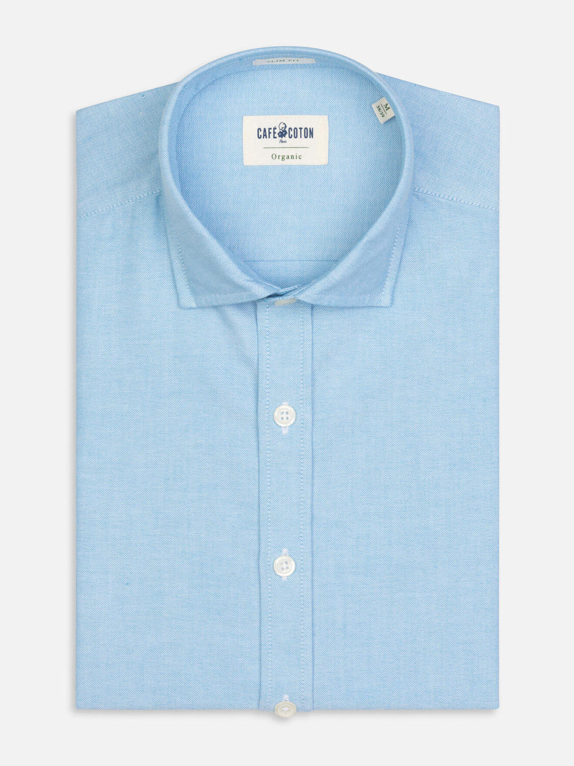 Bio-Hemd aus türkis gewaschenem Oxford
