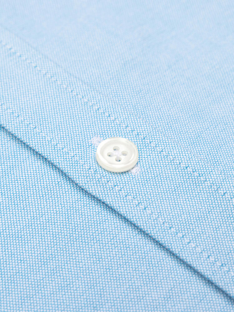 Turquoise washed organic oxford shirt