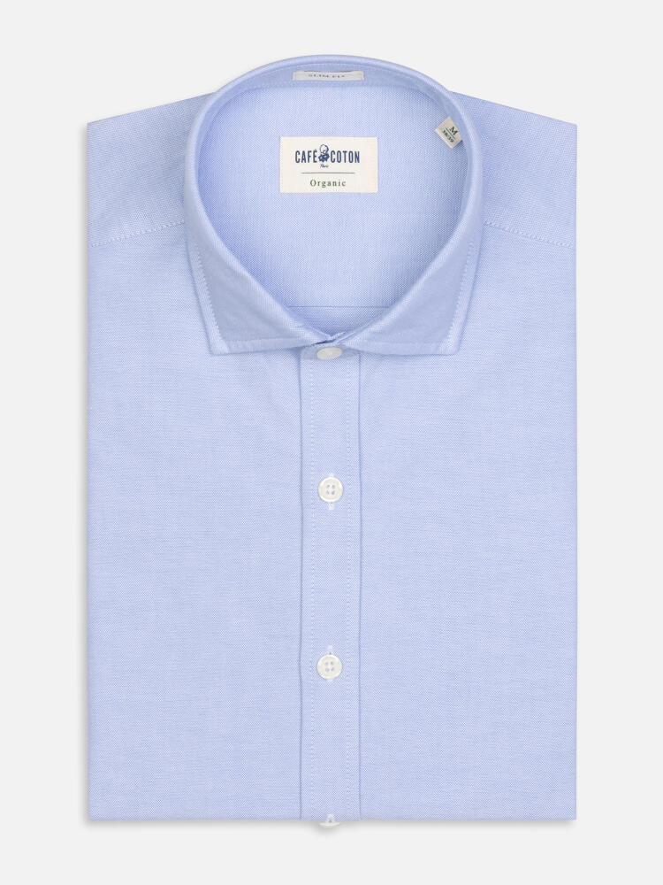 Camisa oxford orgánica lavado cielo