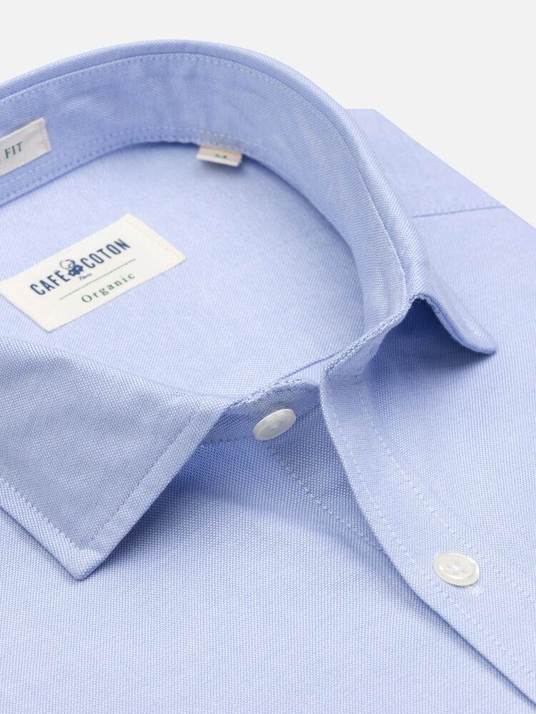 Camisa oxford orgánica lavado cielo