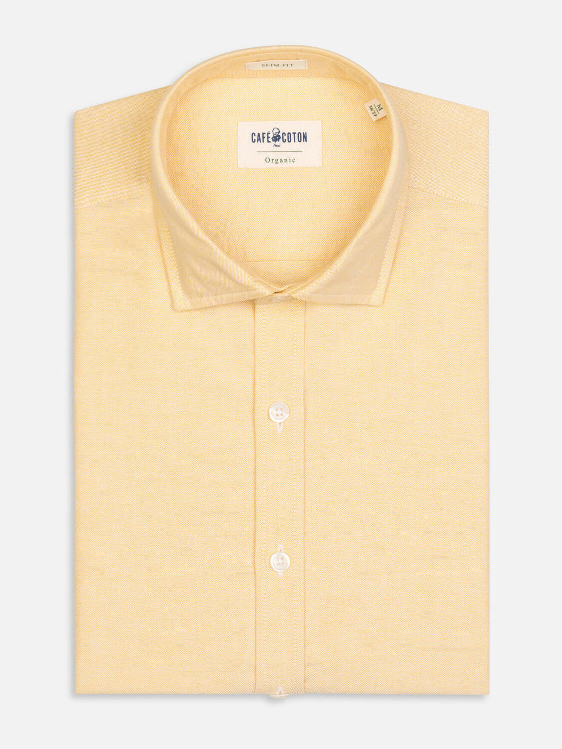 Chemise bio en oxford lavé jaune
