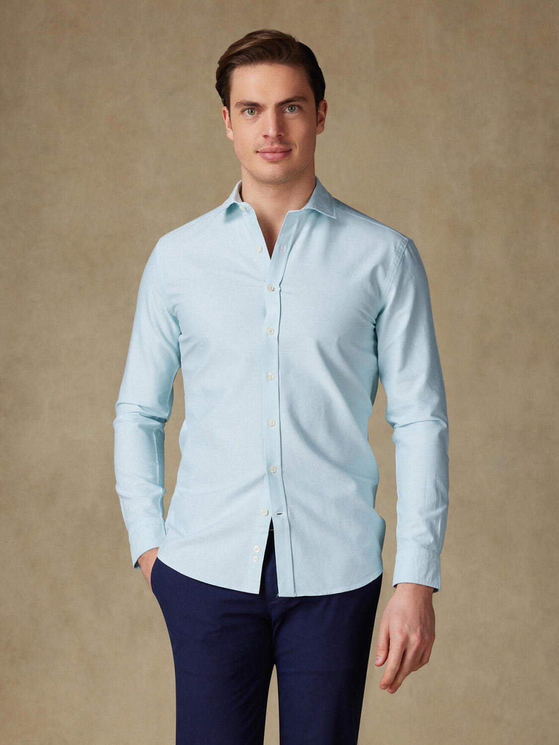 Camisa oxford orgánica lavada laguna