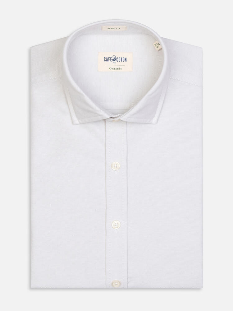 Chemise cintrée bio en oxford lavé sable