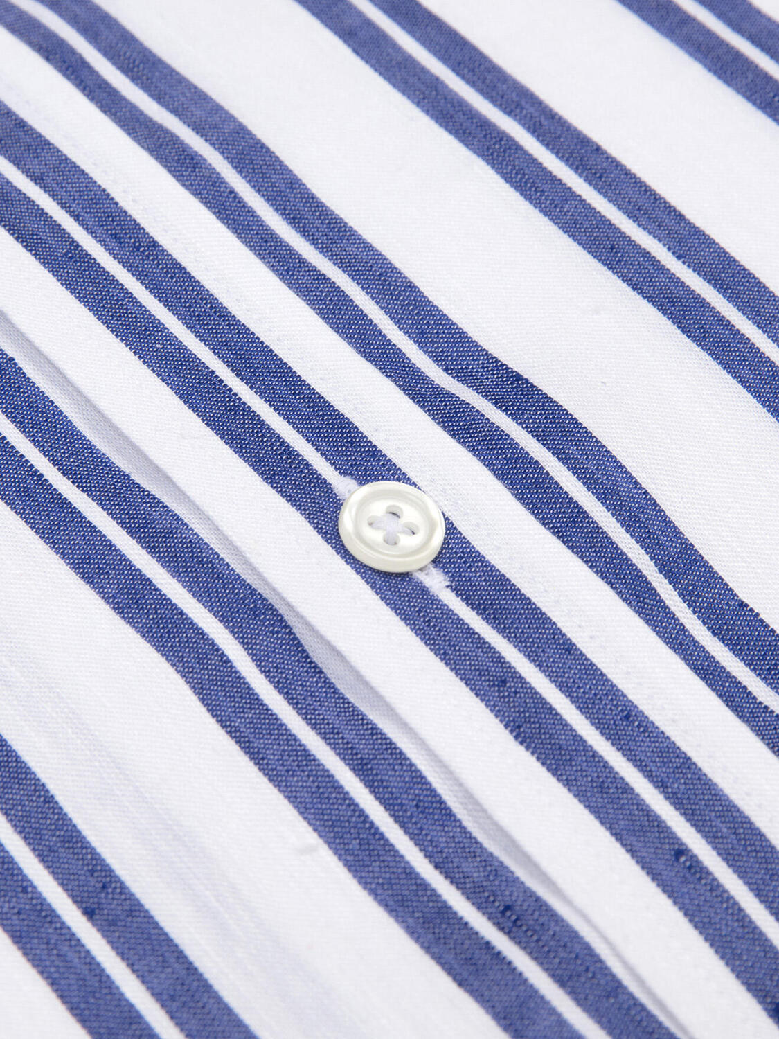 Dean linen shirt with navy blue stripes