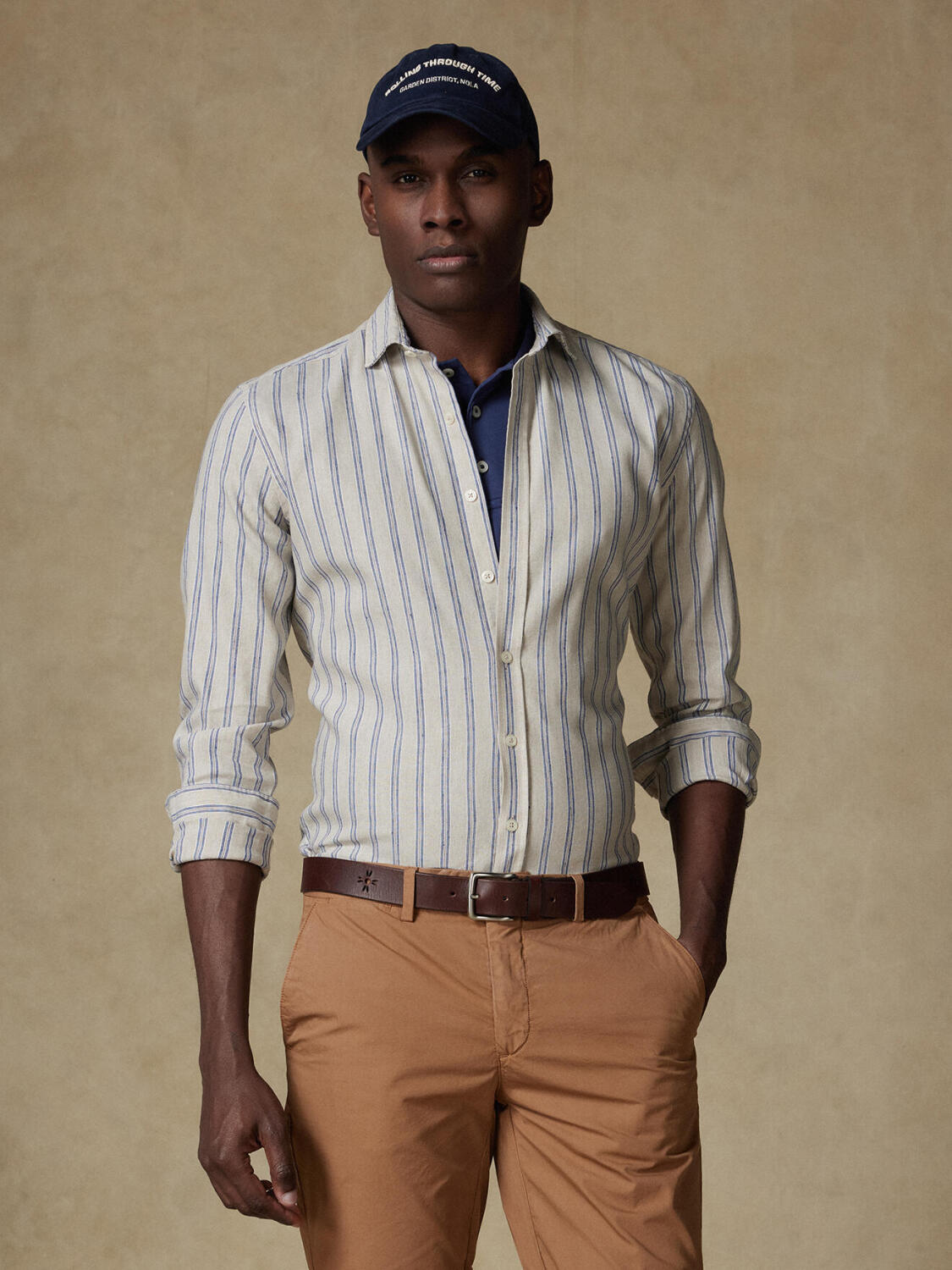 Chemise Maverick en lin &agrave; rayures