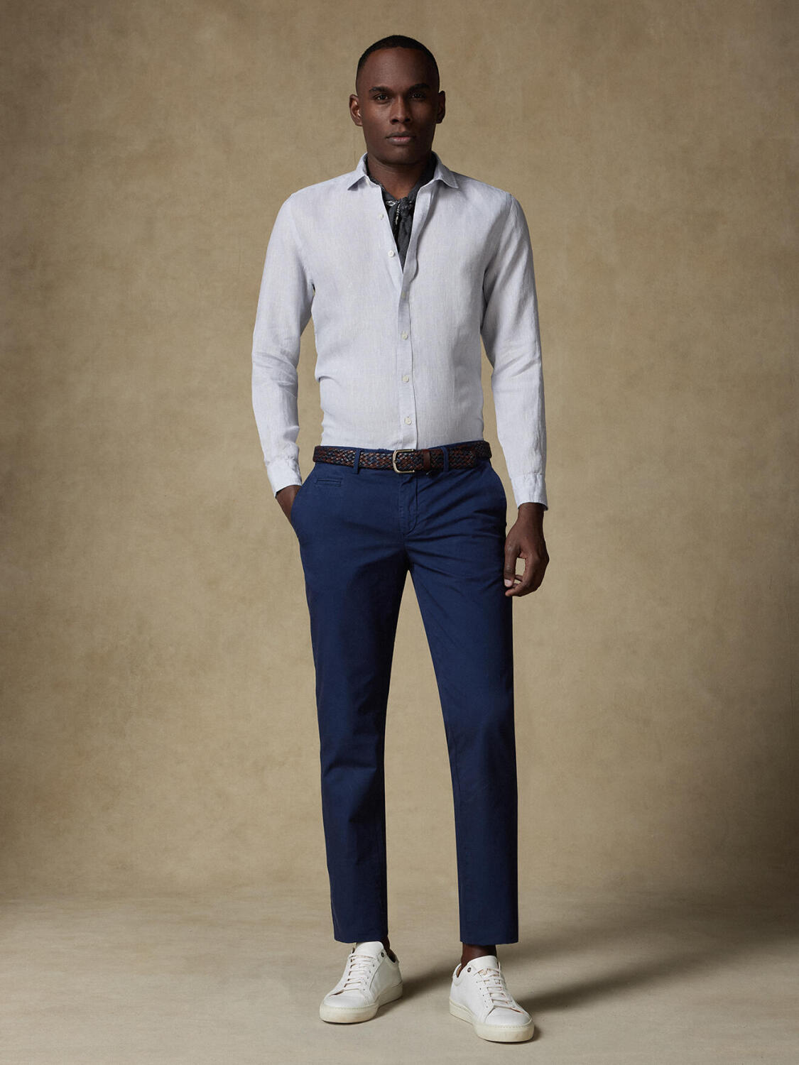 Camicia Olaf in lino grigio