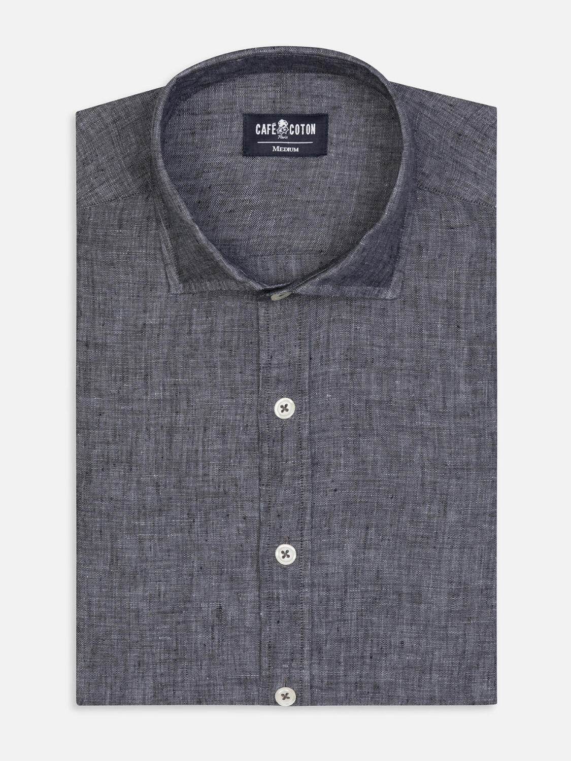 Camicia Olaf in lino antracite