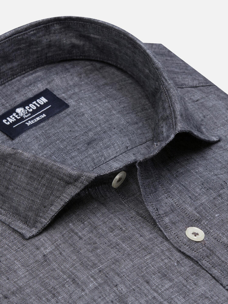 Olaf charcoal linen shirt