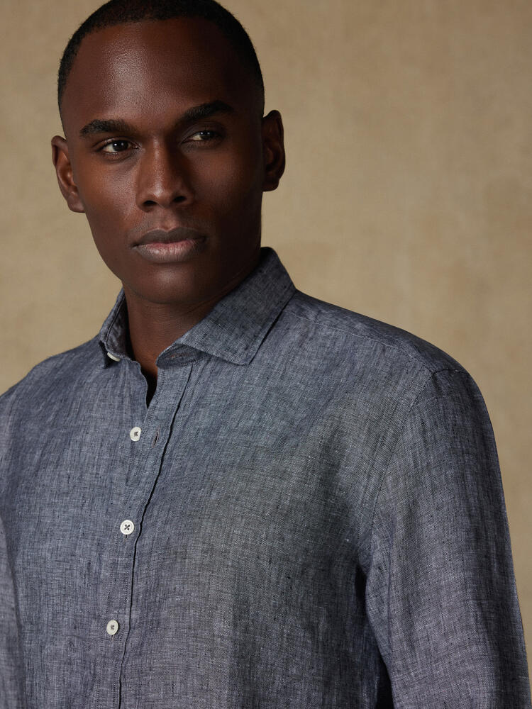 Olaf charcoal linen shirt