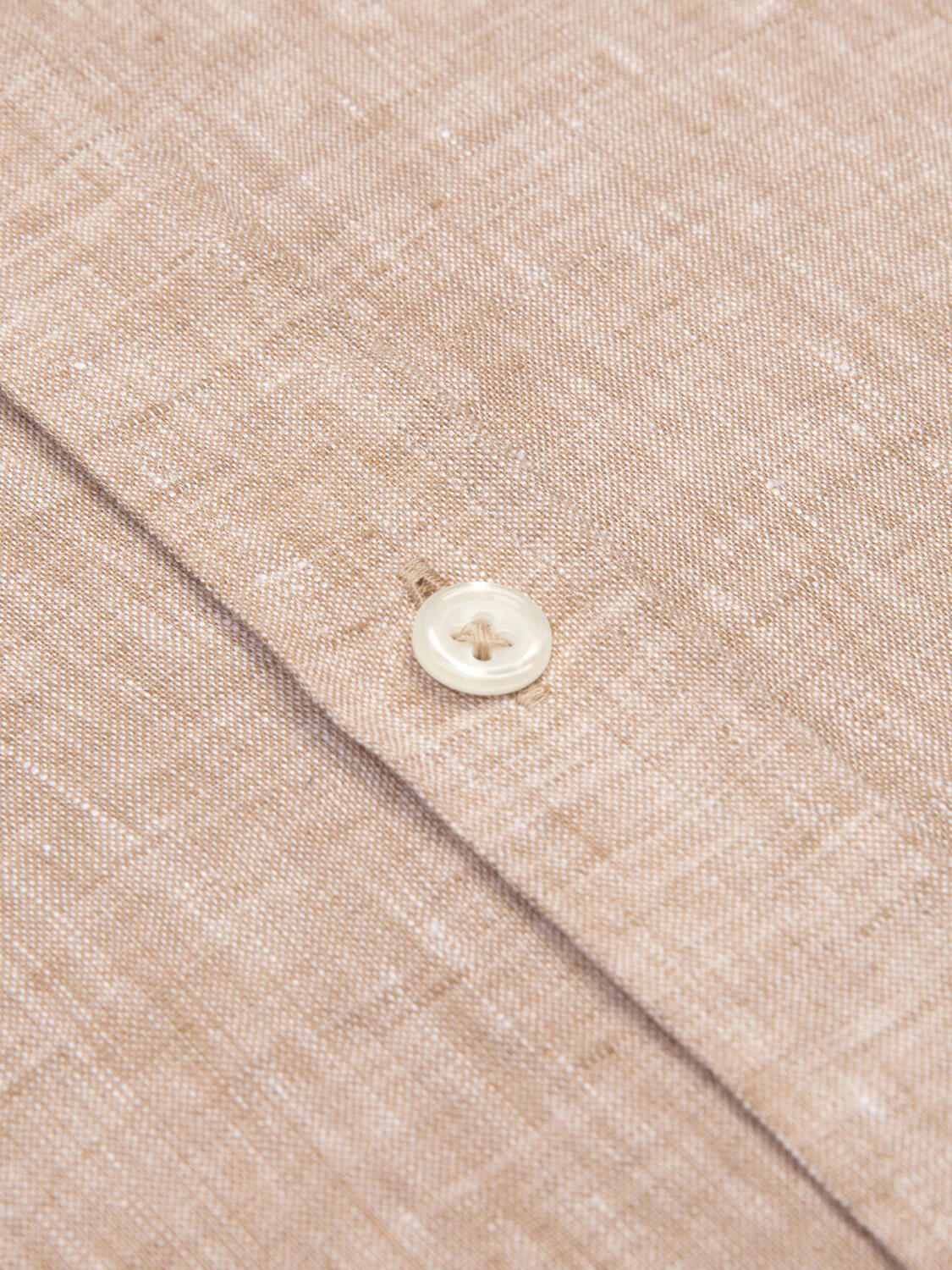 Camicia Olaf in lino color havana