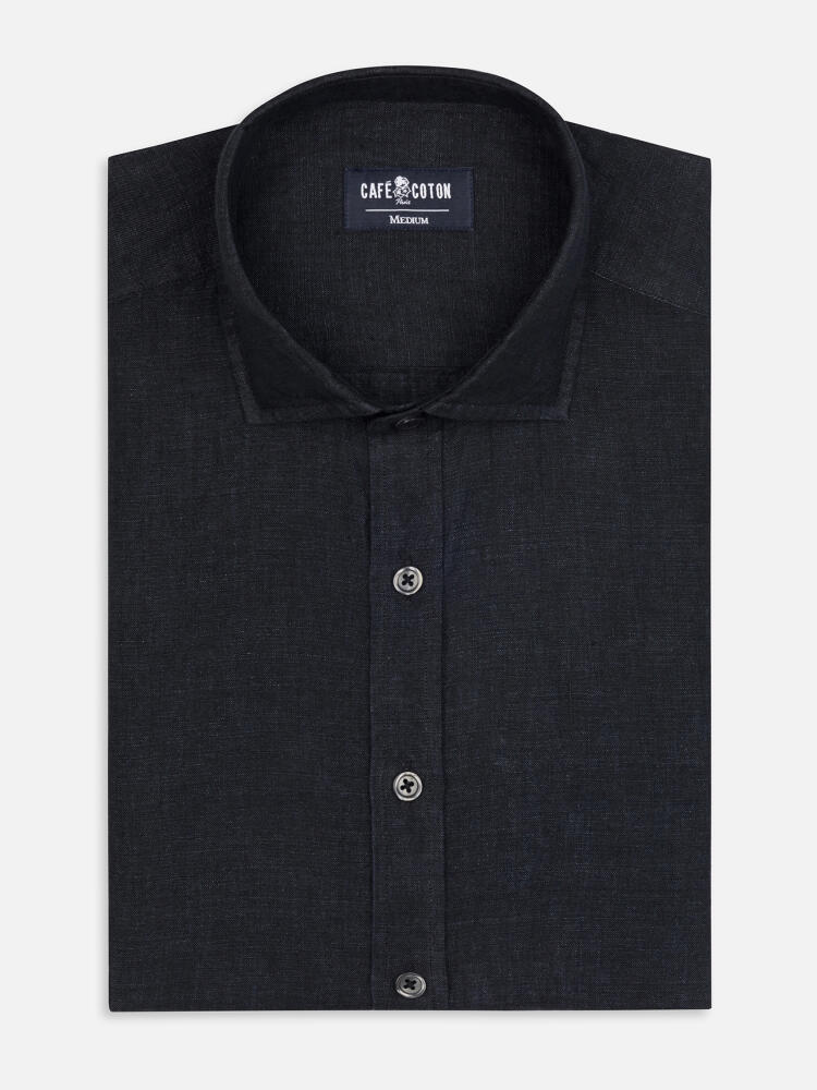 Olaf black linen shirt