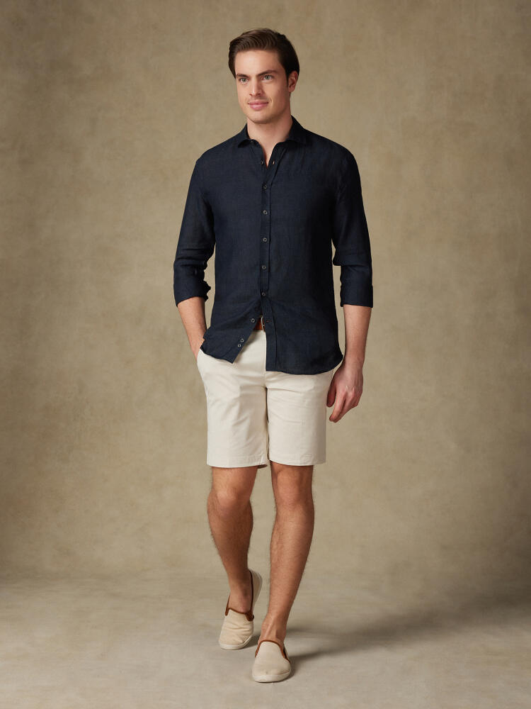 Olaf black linen shirt