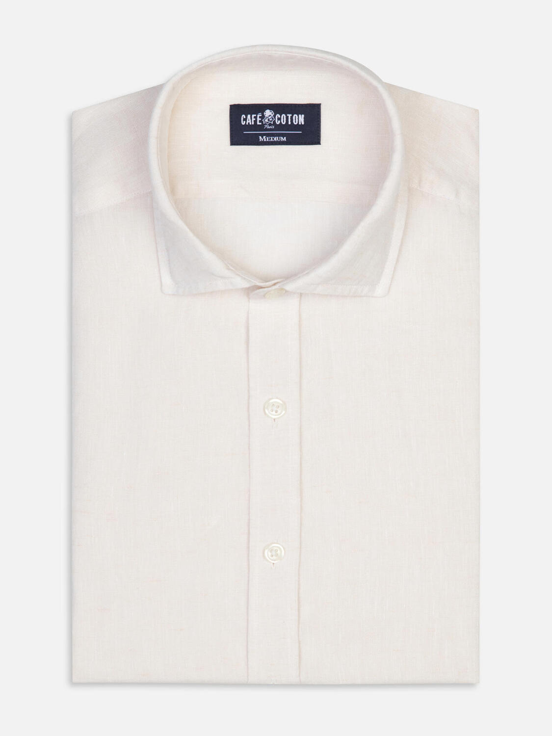 Camicia Olaf in lino color avorio