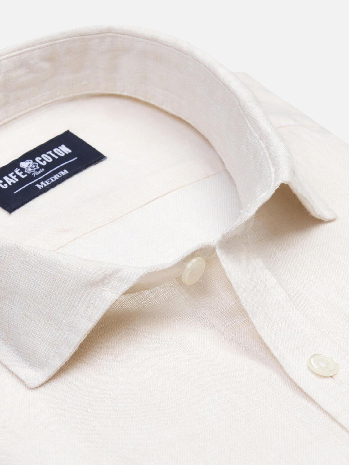 Camicia Olaf in lino color avorio