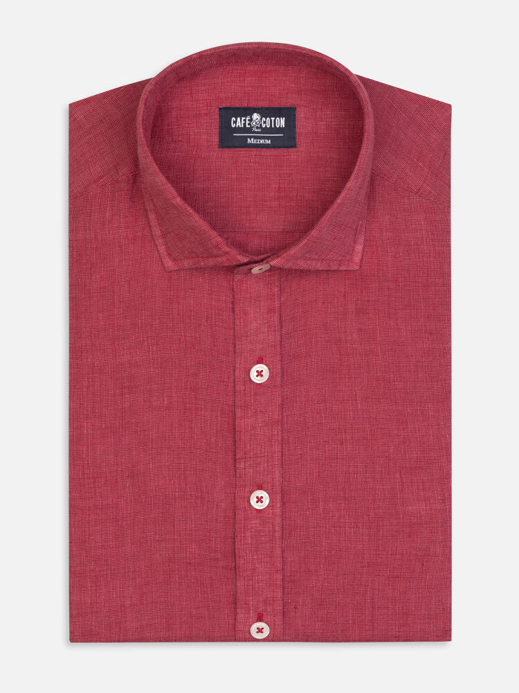 Camicia Olaf in lino fucsia