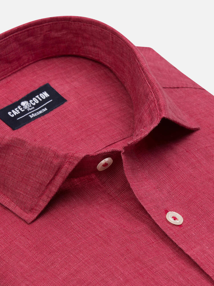 Camicia Olaf in lino fucsia