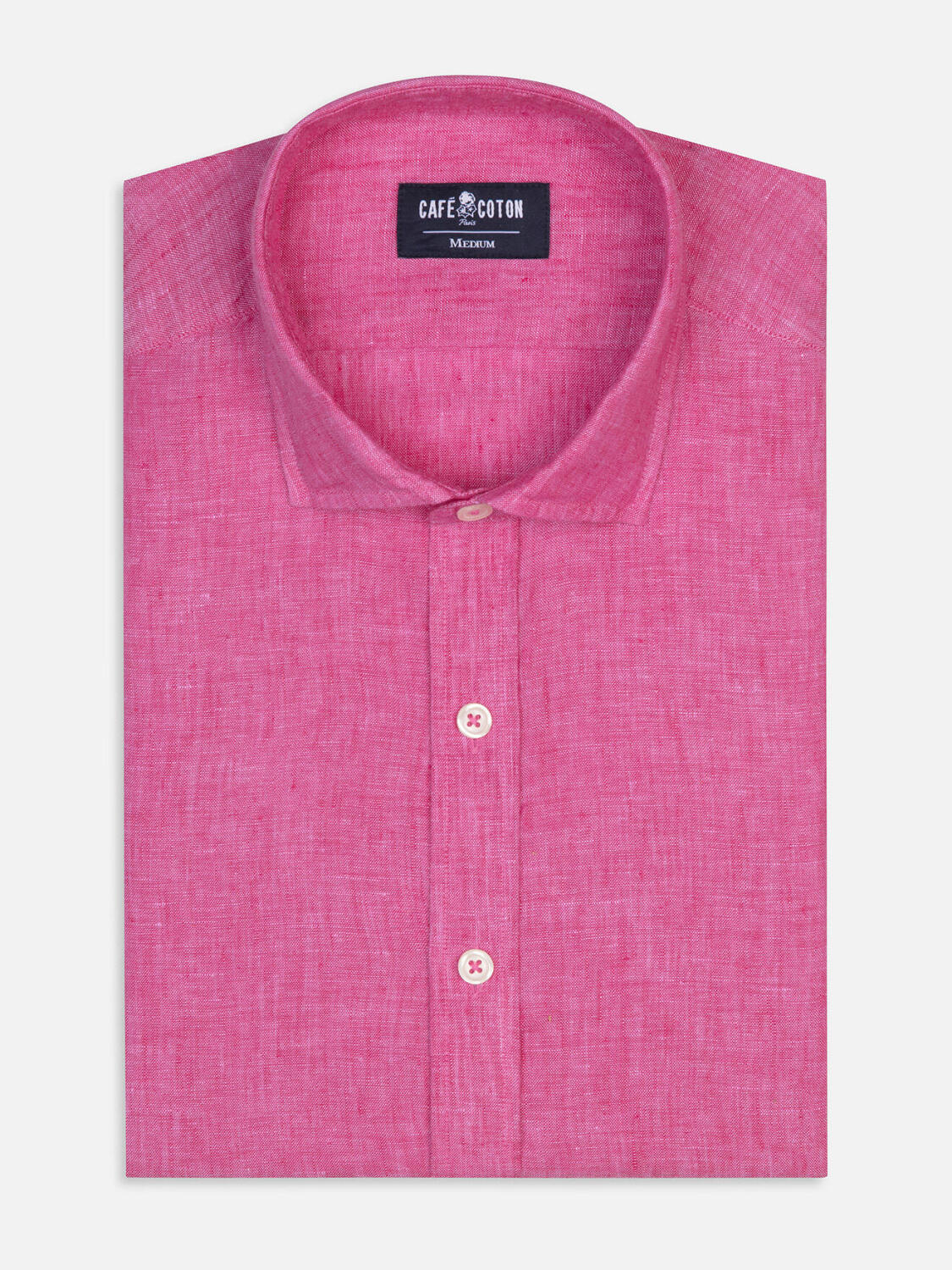 Camicia Olaf in lino fucsia