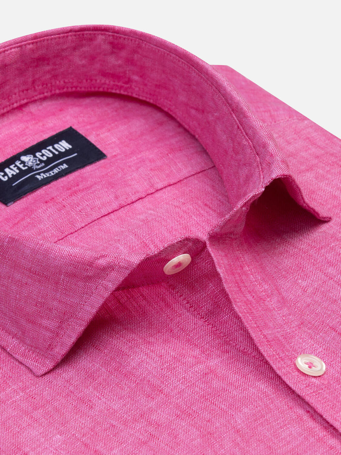 Camicia Olaf in lino fucsia