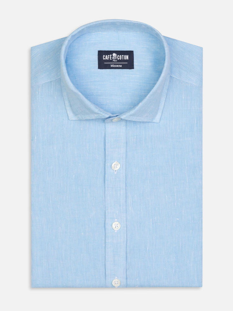 Olaf turquoise linen shirt