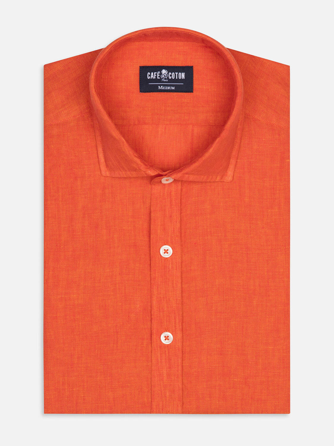 Chemise Olaf en lin orange