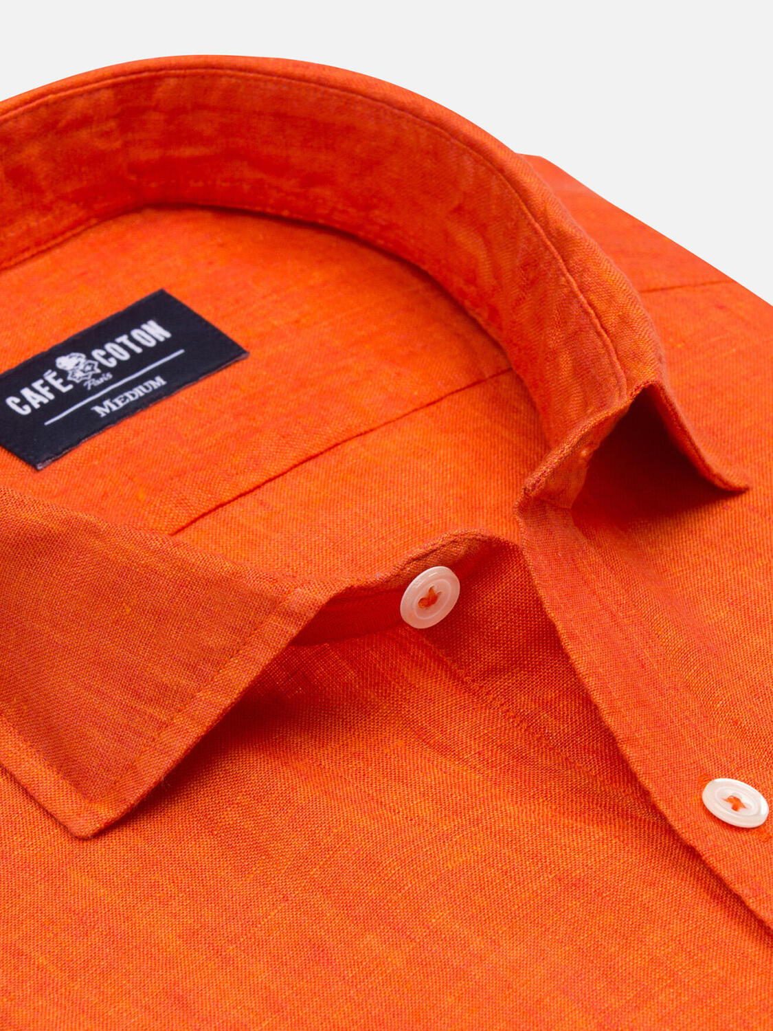 Chemise Olaf en lin orange