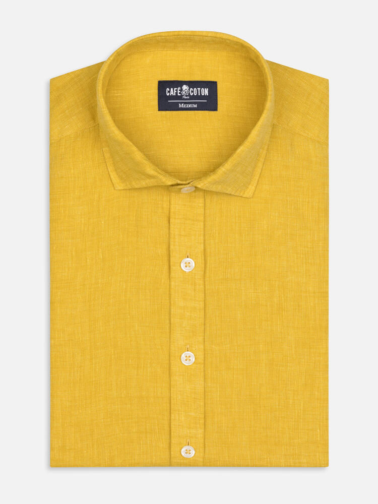 Camisa Olaf en lino amarillo