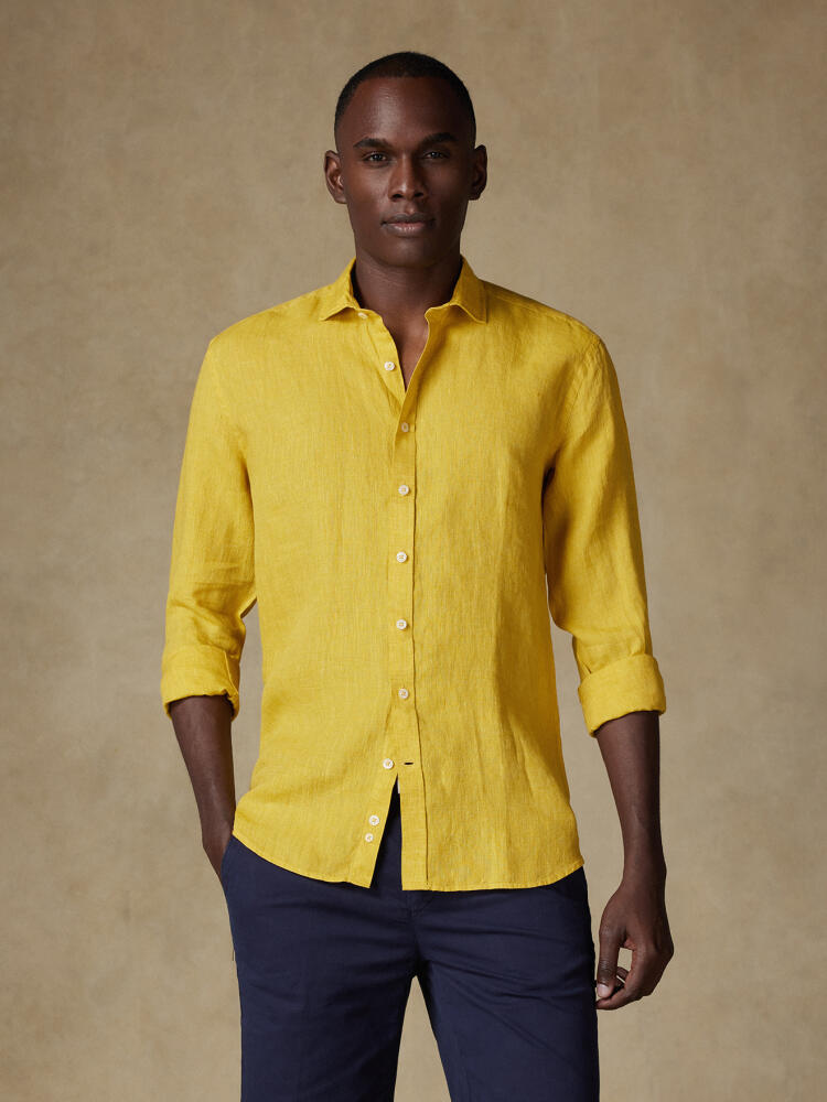 Camicia Olaf in lino giallo