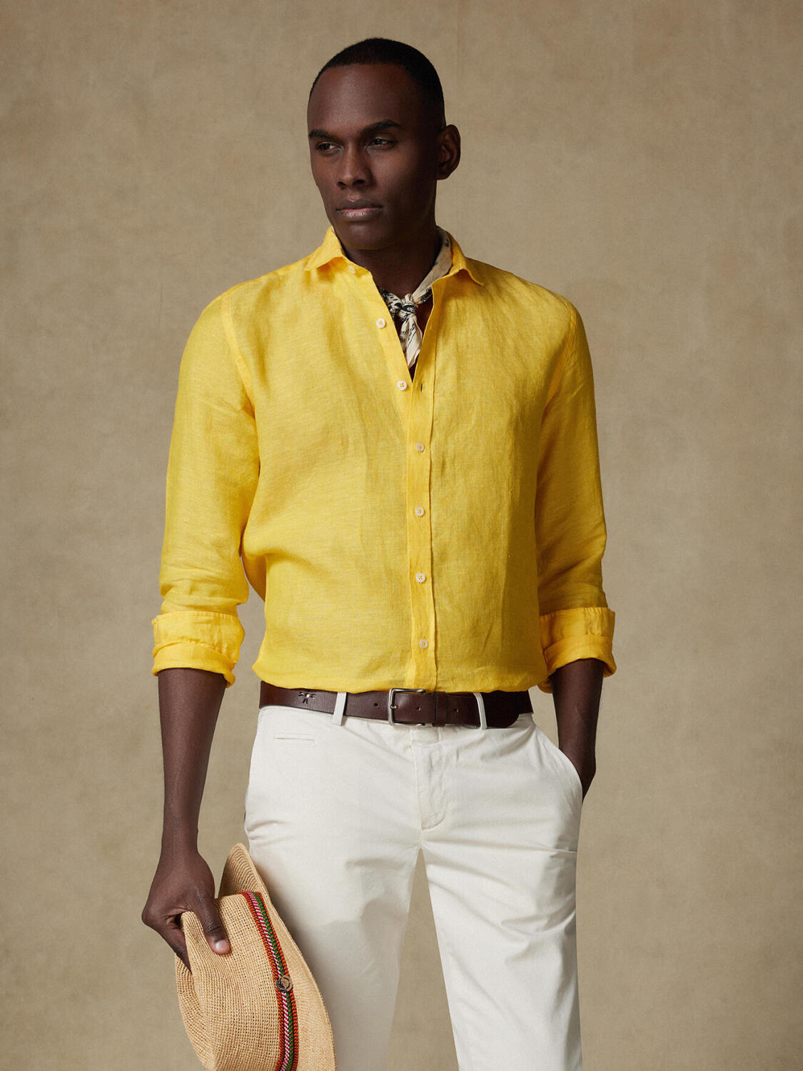 Chemise Olaf en lin jaune