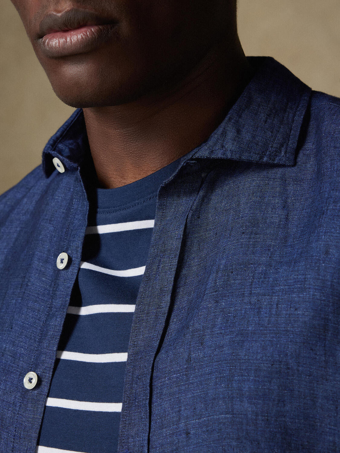 Chemise Olaf en lin marine