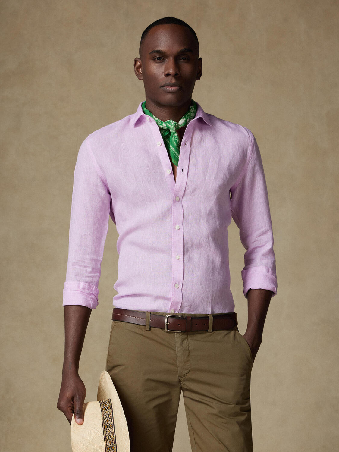 Olaf pink linen shirt