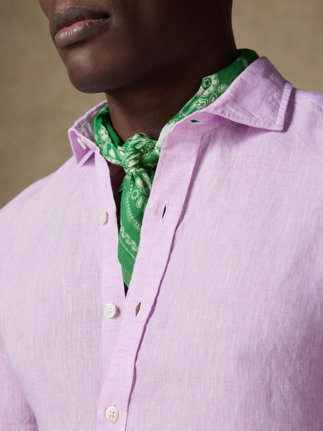 Olaf pink linen shirt