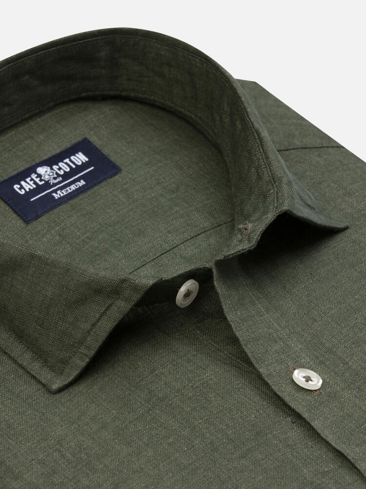 Olaf khaki linen shirt