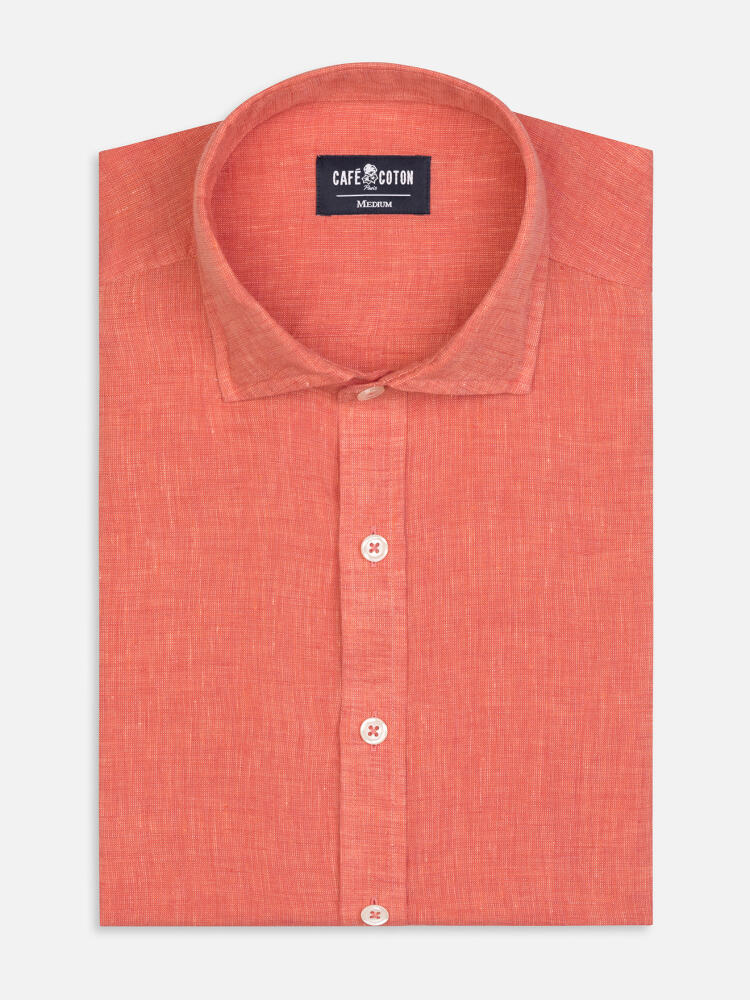 Olaf apricot linen shirt