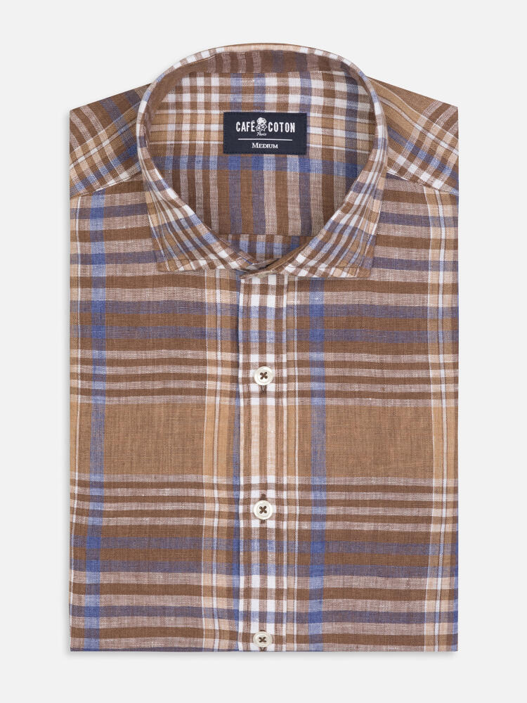 Chemise Percy en lin à motif tartan