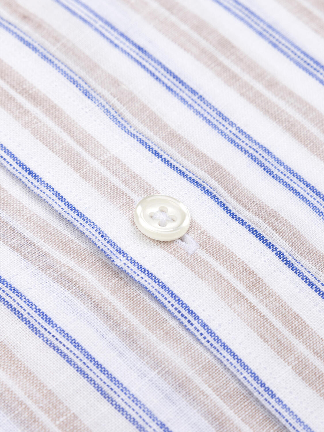 Chemise Rick en lin &agrave; rayures sable