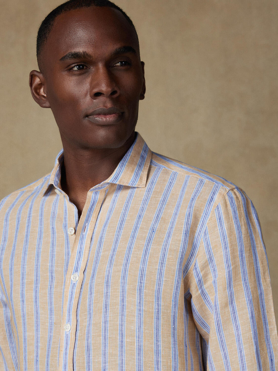 Ron sandy stripes linen shirt