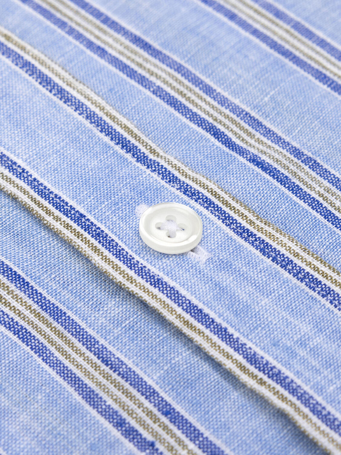 Ron camicia in lino a righe celesti